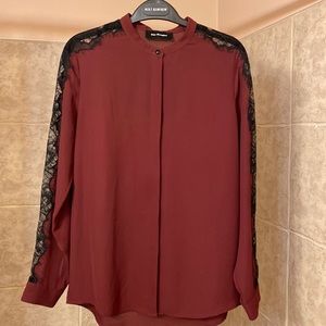 The Kooples Mandarin Collar Lace Blouse Size XS